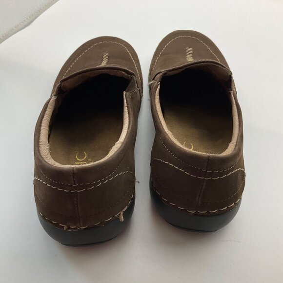 Vionic 5 Orthaheel Tech Leather Brown Slip-On Shoes Addison Moccassin Sneakers - Picture 13 of 14